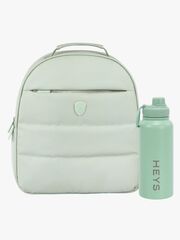 Heys The Puffer Ryggsäck 13L & Stål Vattenflaska 946ml, Sage Green