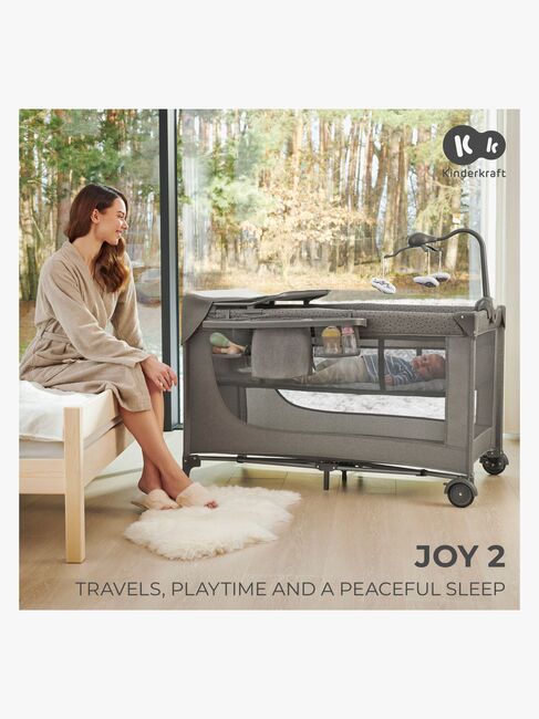 Kinderkraft JOY 2 Resesäng med Tillbehör, Beige