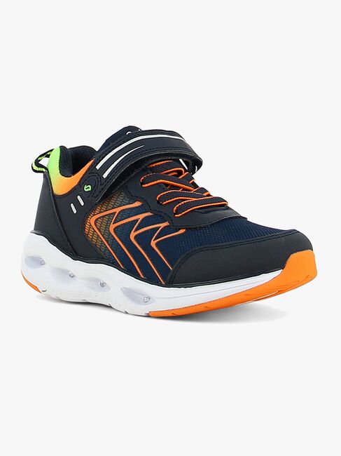 Leaf Varberg Blinkande Sneakers, Navy/Lime