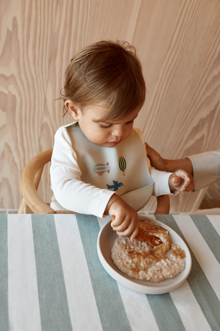 LIEWOOD Tilda  Mönstrad Haklapp Silikon 2-Pack, Aviator/Ecru