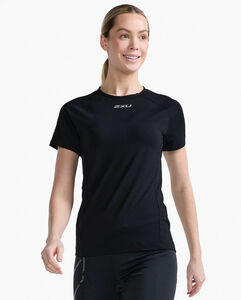 2XU Ignition Base Layer T-shirt, Black/Silver Reflective