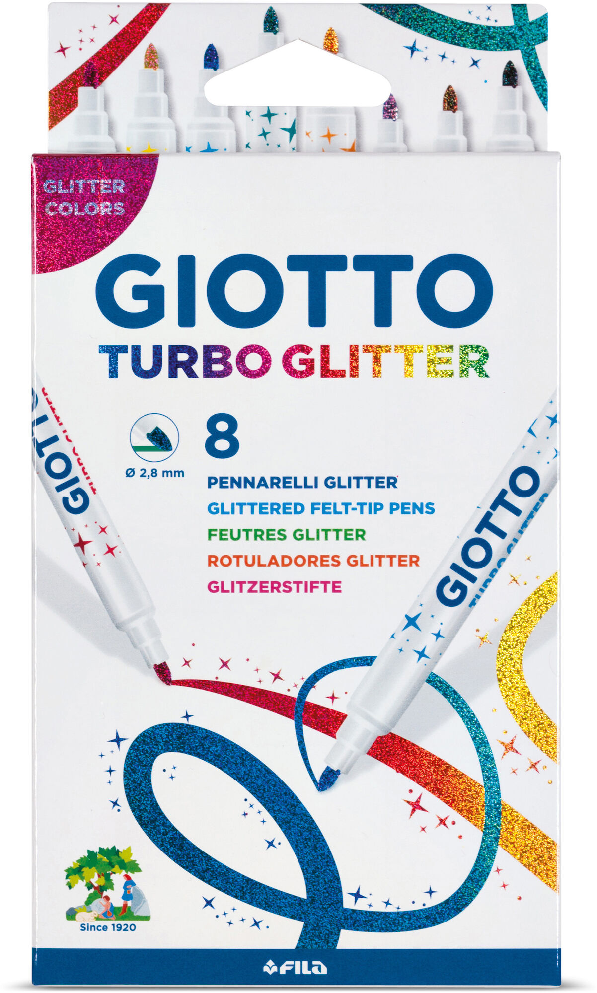 Giotto Turbo Glitter Tuschpenna 8-pack