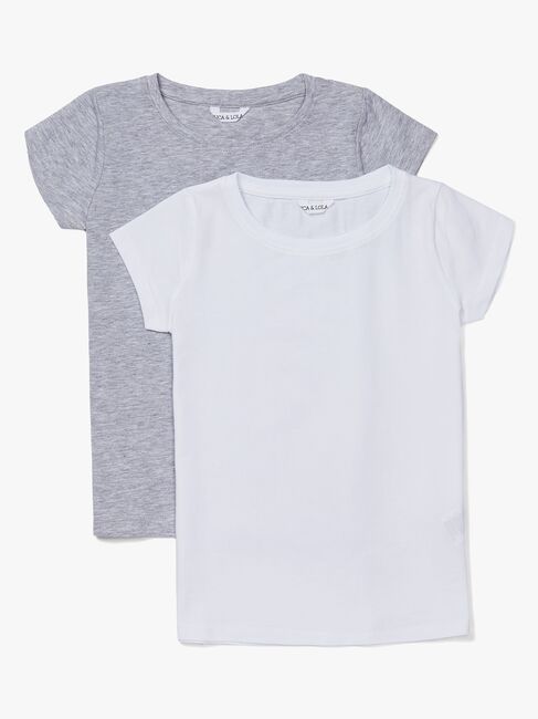 Luca & Lola Fanny Topp 2-pack, Grey Melange/White