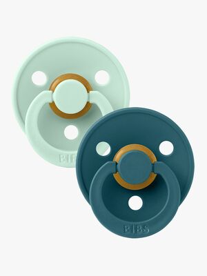 BIBS Colour Napp 2-pack Latex Stl 2 Rund, Nordic Mint/Forest Lake