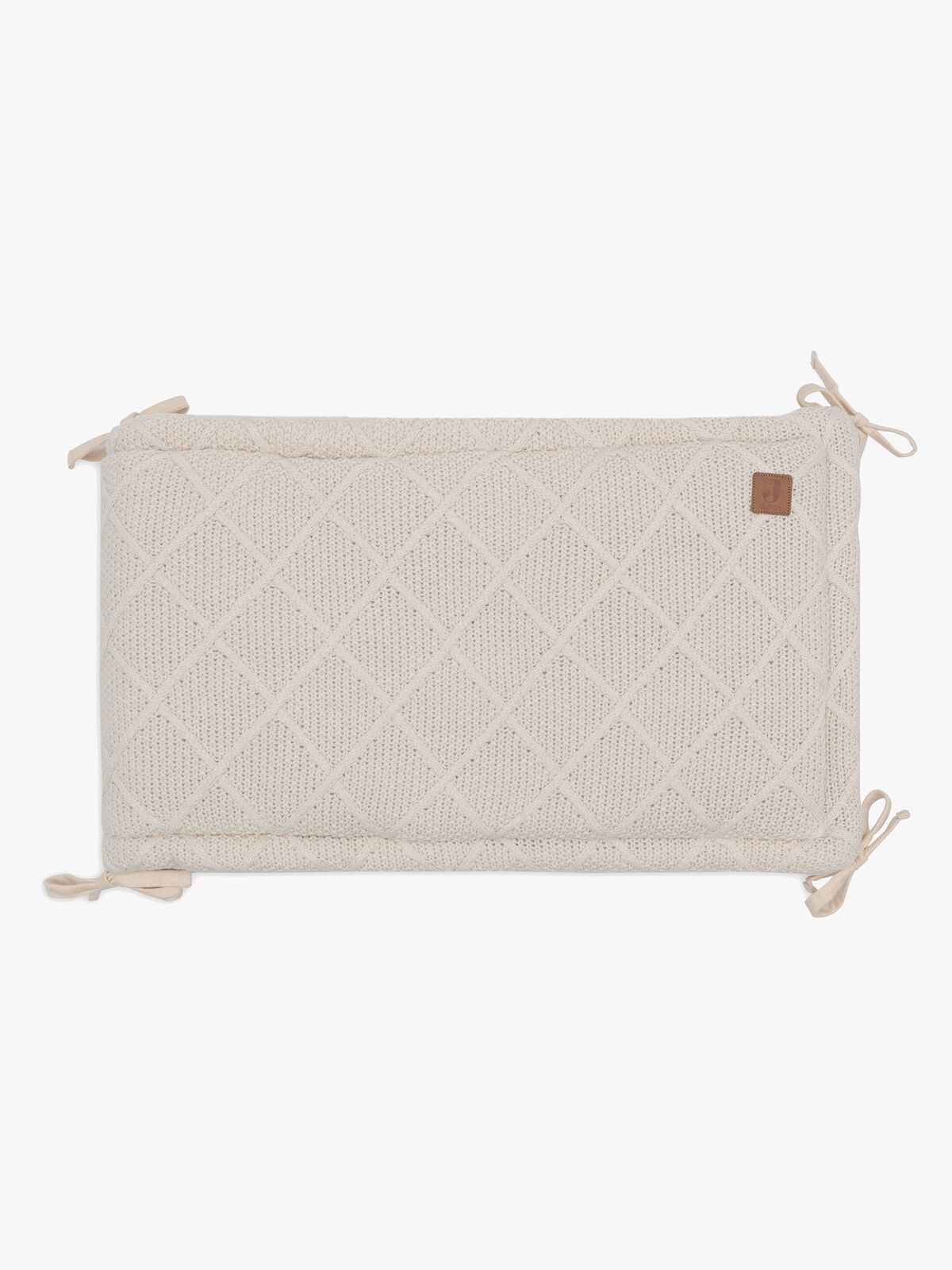 Jollein  Stickat Spjälskydd Rutmönster 180x30, Oatmeal