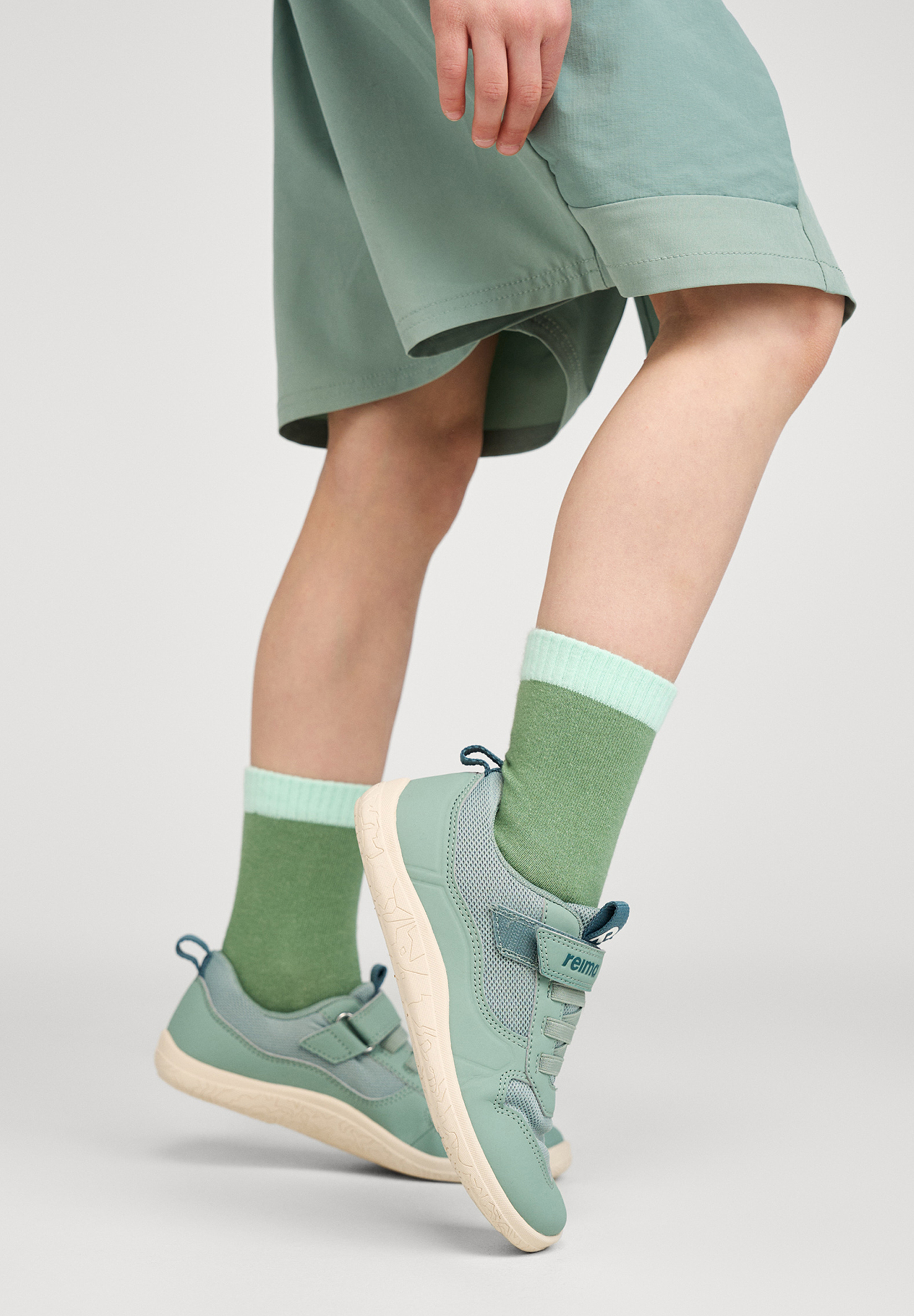 Reima Telmin Jr Barefoot Sneakers, Stone Green, 31