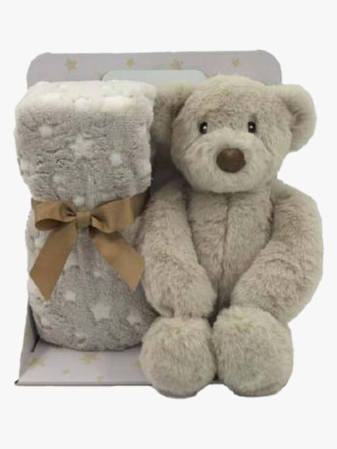 CarloBaby Fleecefilt och Gosedjur Nalle, Beige