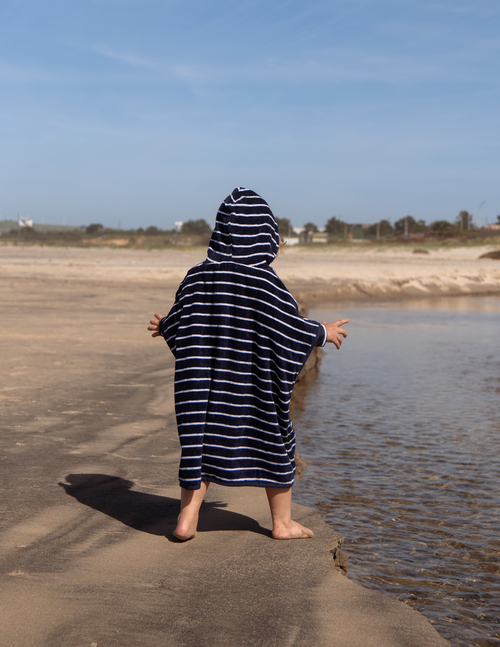 Nordbjørn Skrea Badponcho, Navy Stripe