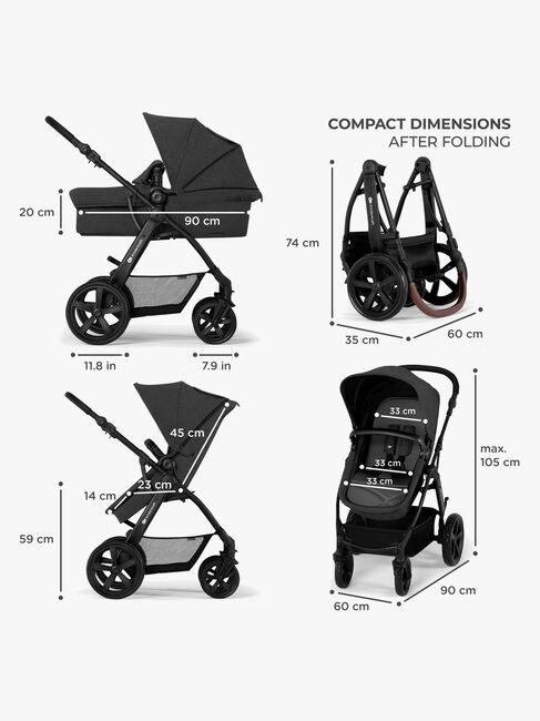 Kinderkraft MOOV CT 3-in-1 Mink Pro Kombivagn, Black