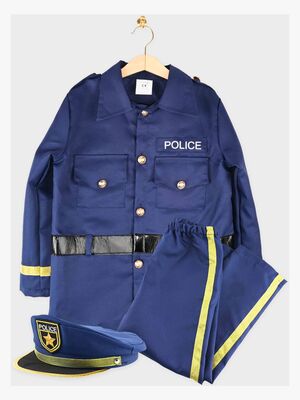 Den Goda Fen Kostüm Polizei 110-116 cm, Dunkelblau