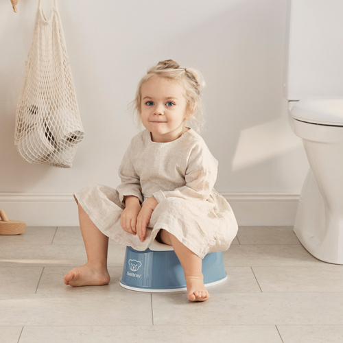 BabyBjörn Smart Potta, Gråblå/Vit