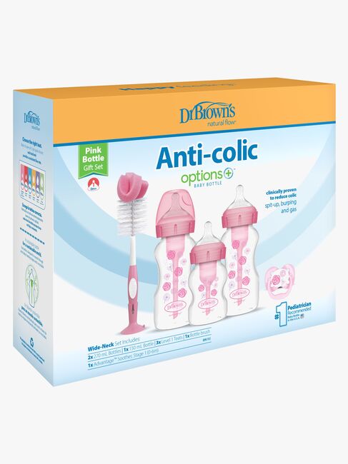 Dr. Brown's Wide Neck Options+ Gåvoset, Rosa