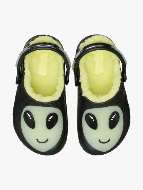 Crocs Classic Alien Kids Fodrade Tofflor, Black