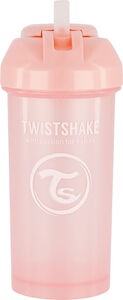 Twistshake Sugrörsmugg 360 ml, Pearl Pink