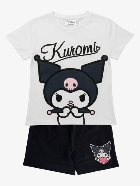 Hello Kitty Kuromi T-shirt & Shorts Set, Vit