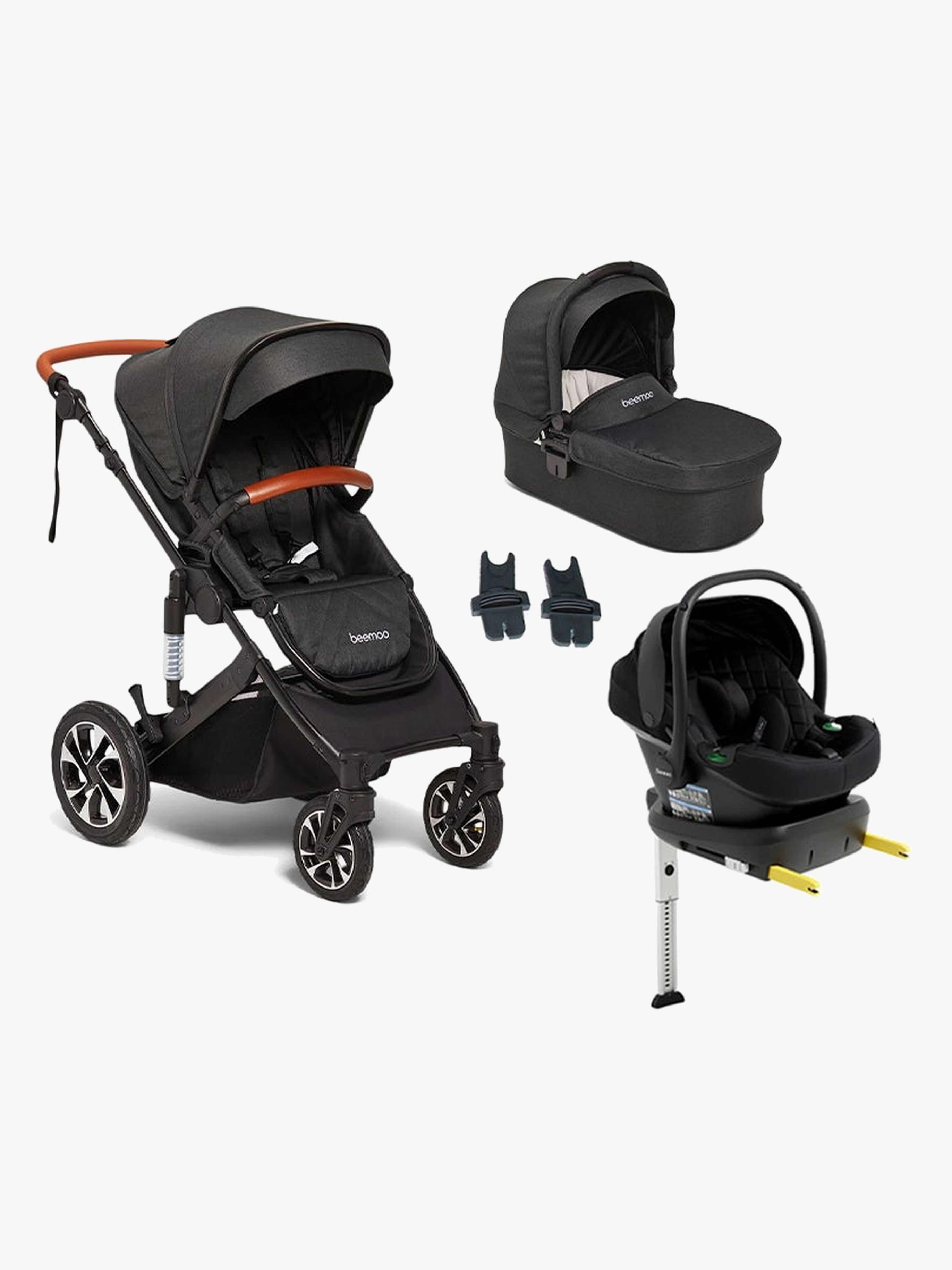 Beemoo Maxi 4 Duovagn med Route i-Size Babyskydd & Bas – komplett paket från nyfödd