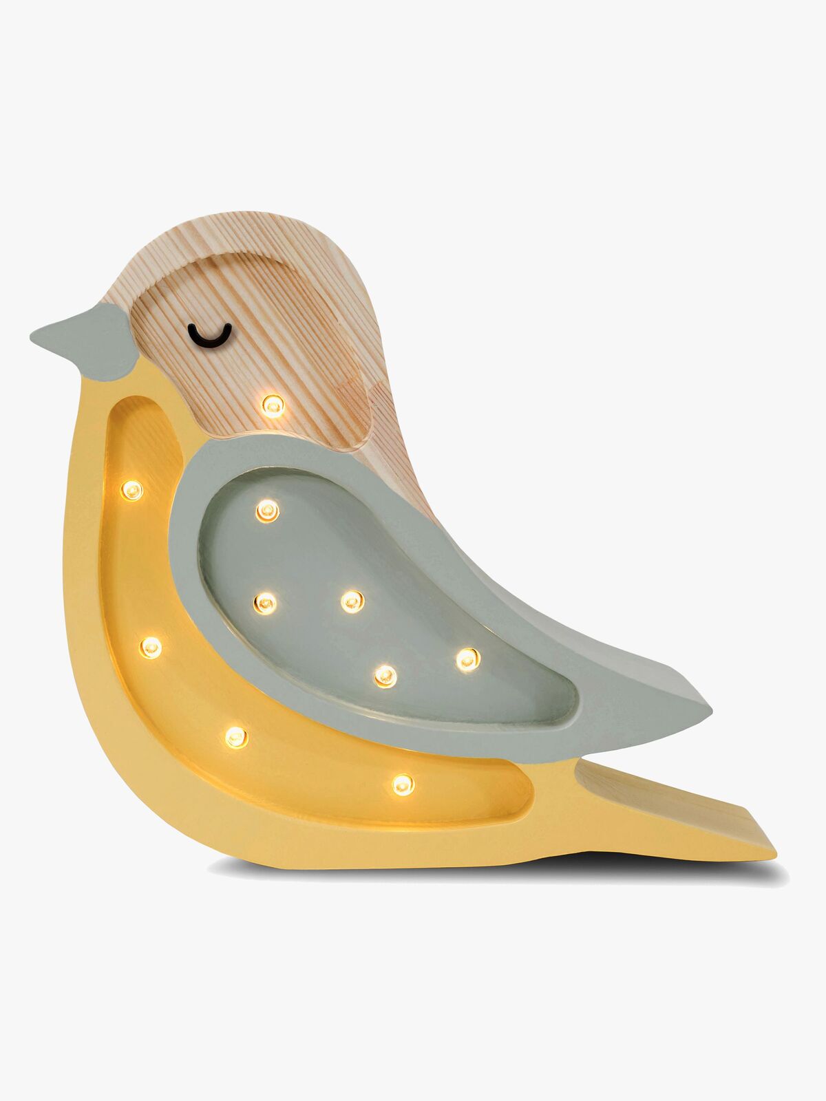 Little Lights Mini Lampa Fågel, Khaki/Light Mustard