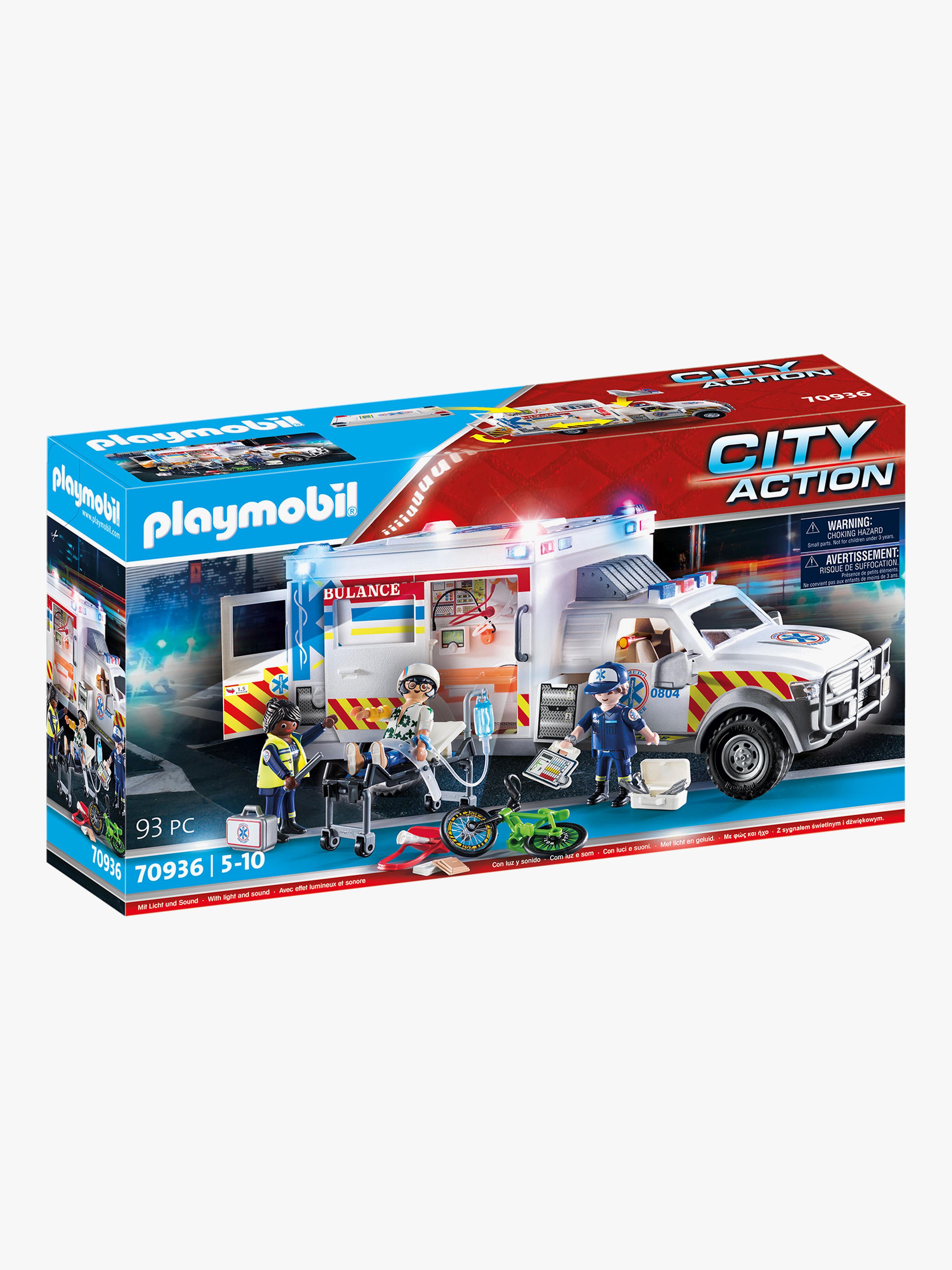 Playmobil 70936 City Action Amerikansk Ambulans Med Ljus Och Ljud