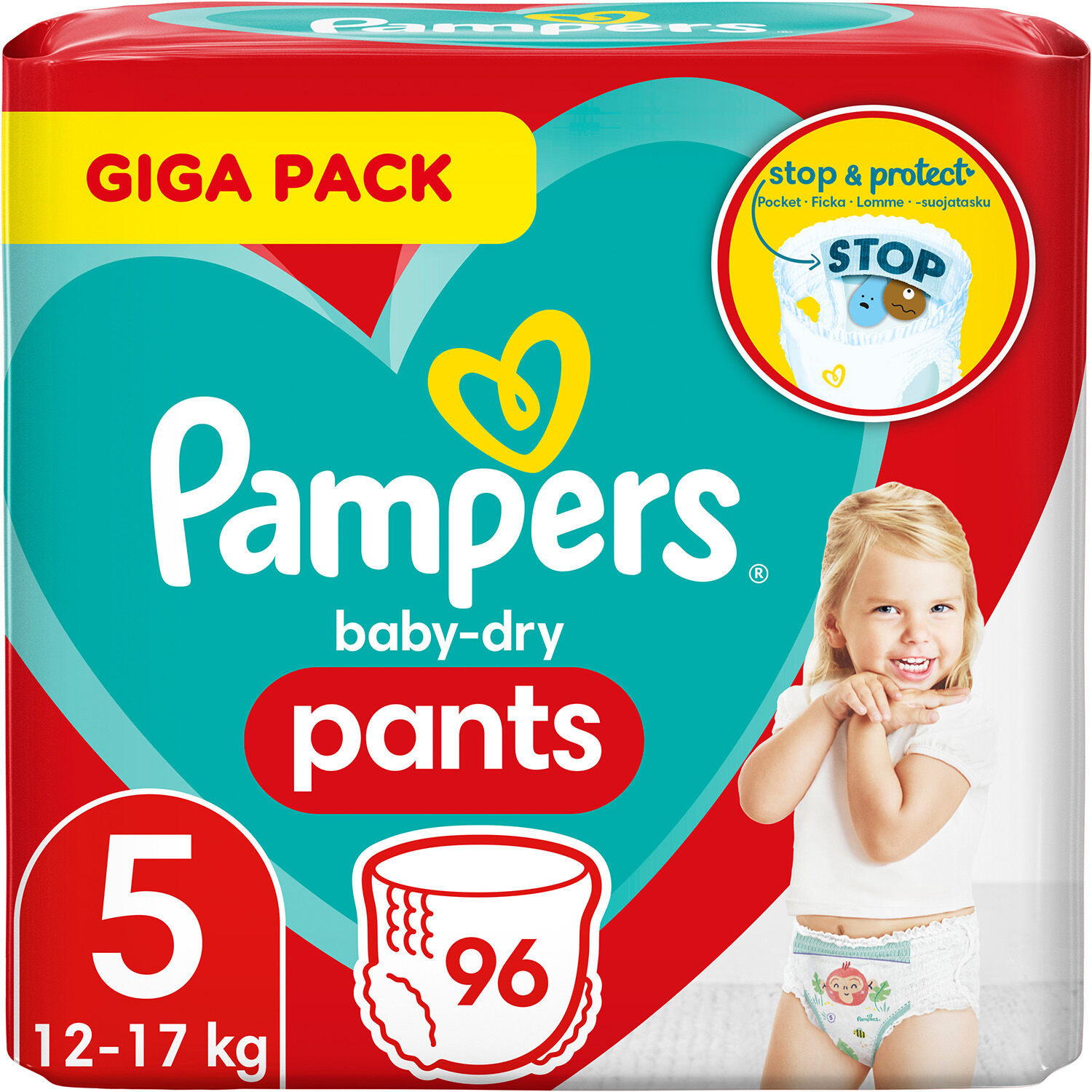 Pampers Baby-Dry Pants Blöja Stl 5 12–17 kg 96-pack