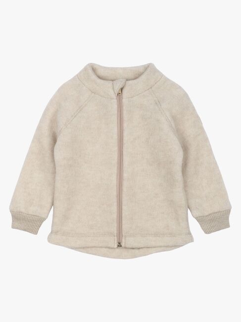 Mikk-Line Ullfleecejacka Barn, Melange Offwhite
