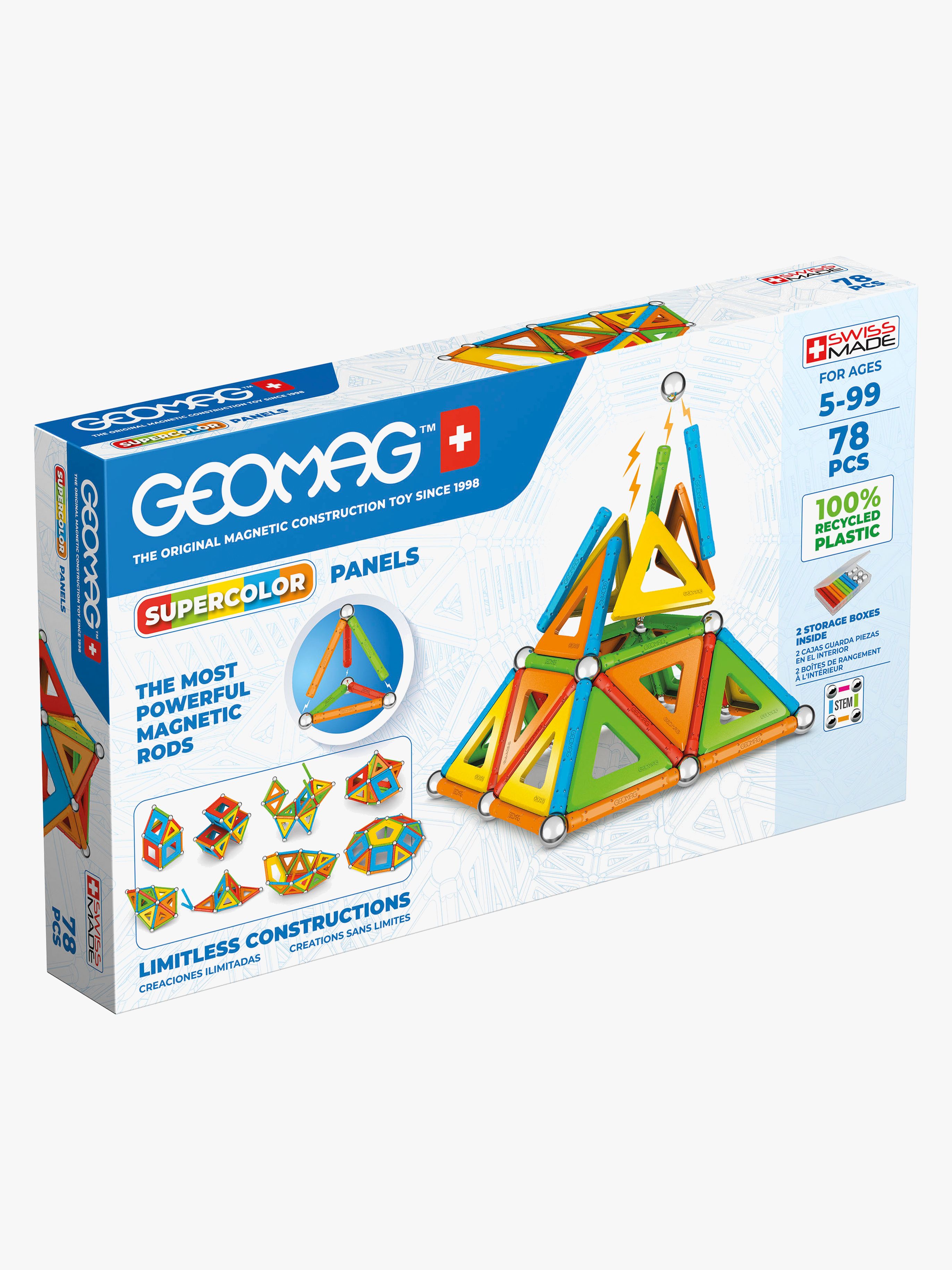Geomag Supercolor Panels Recycled Byggsats 78 Delar