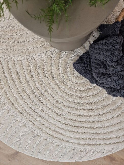 KMCarpets Doria Zen  Rund Matta 120, Vit