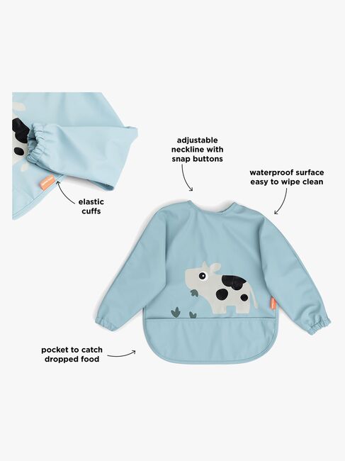 Done By Deer Tiny Farm  Långärmad Haklapp med Ficka, Blue