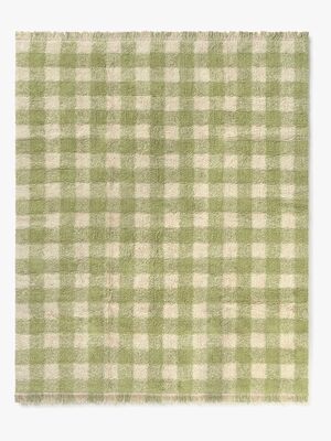 Lorena Canals Tvättbar Vichy Matta 150x180 cm, Matcha