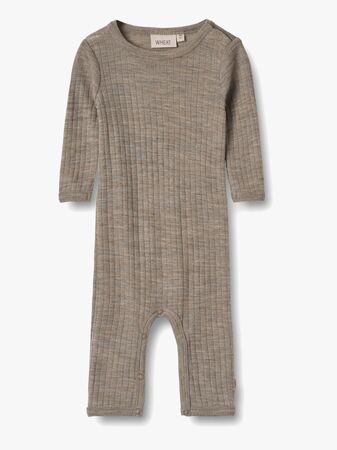 Wheat Frankie Jumpsuit Merinoull, Khaki Melange