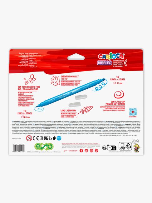 Carioca Birello Dubbelspets Fiberpennor 24-Pack
