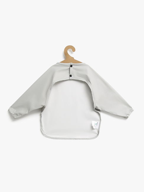 Beemoo CARE Bib  Långärmad Haklapp, Light Grey