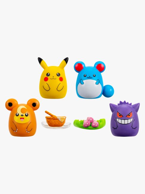 Squishmallows Squishalongs Pokémon Figurset Pikachu, Gengar, Teddiursa & Marill 4-Pack