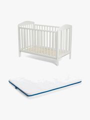 JLY ELLA Dream Drop Spjälsäng inkl. Madrass och 3D madrasskydd, Vit