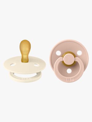 BIBS Colour Napp 2-pack Latex Stl 1 Symmetrisk, Ivory/Blush