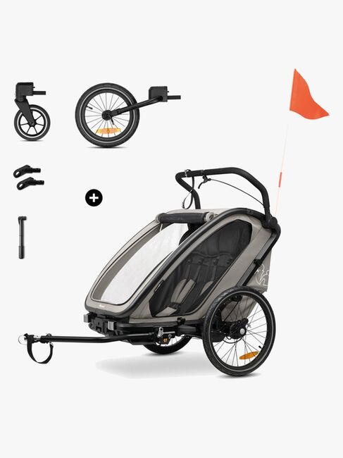 Hauck Bike N Walk Cykelvagn, Light Grey