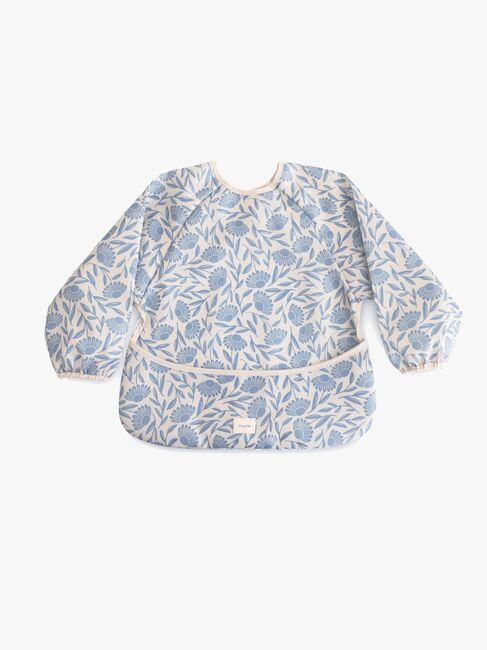 Mushie  Långärmad Haklapp, Blue Flowers