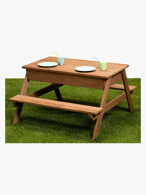 Woodlii Picknickbord med sandlådeöverdrag, Brun