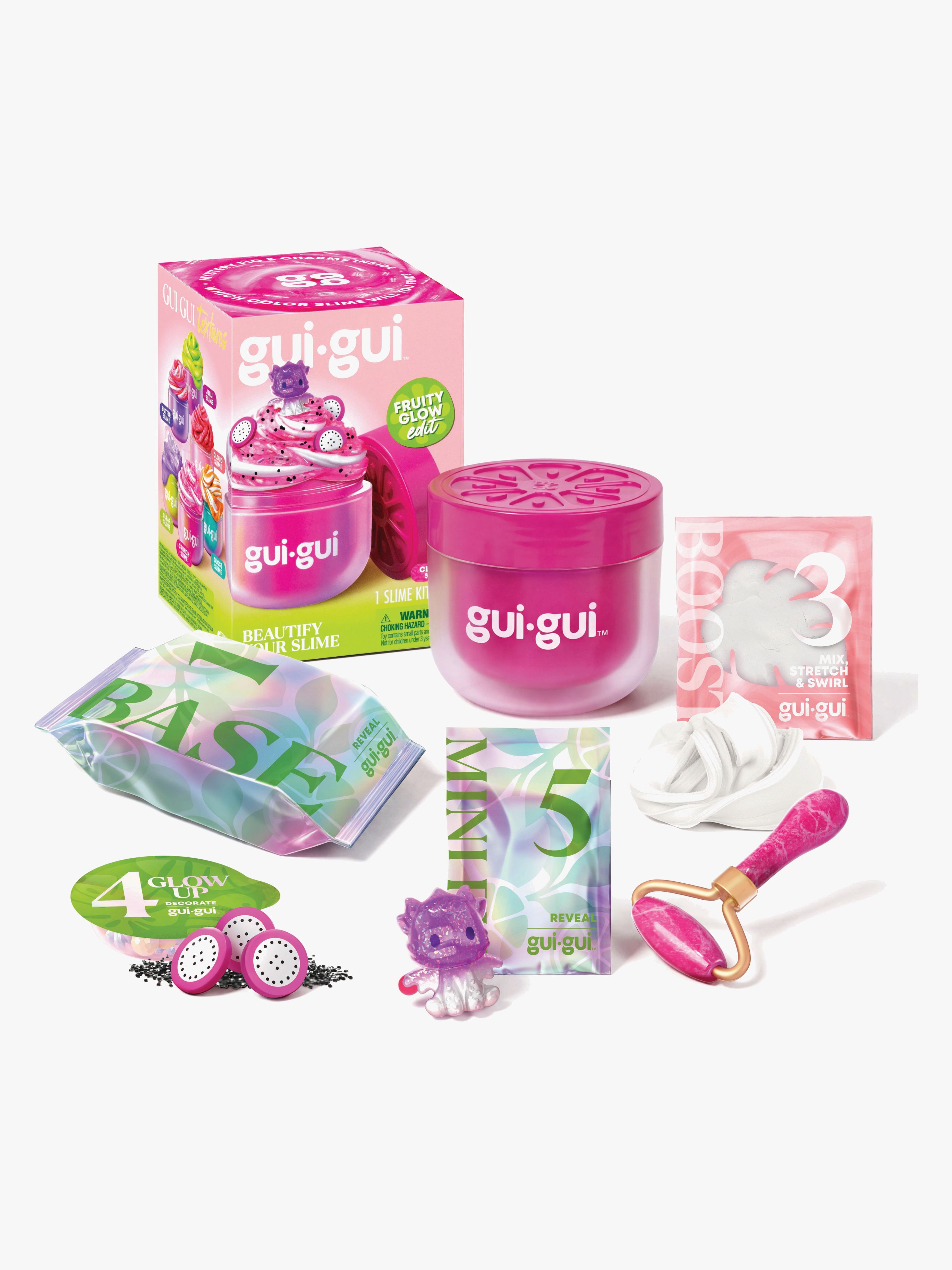 Gui Gui Slime Fruity Glow Drakfrukt, Rosa