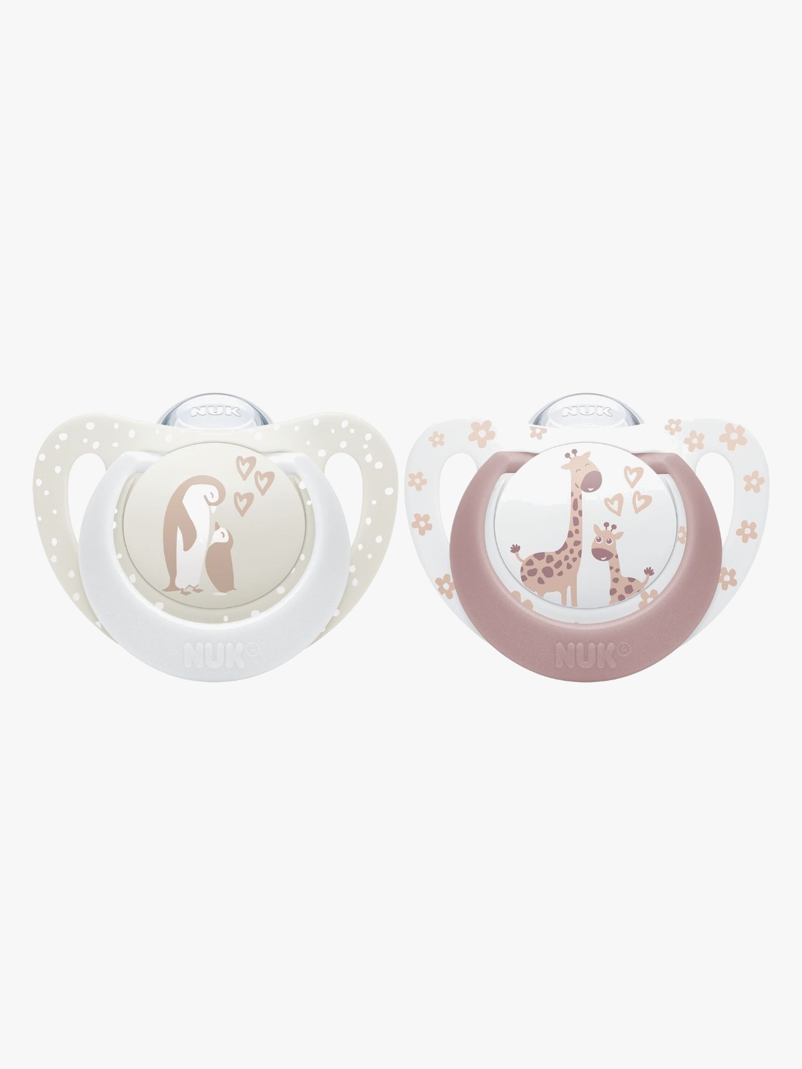 NUK First Choice Classic Napp 2-Pack Stl 1, Penguin/Giraffe