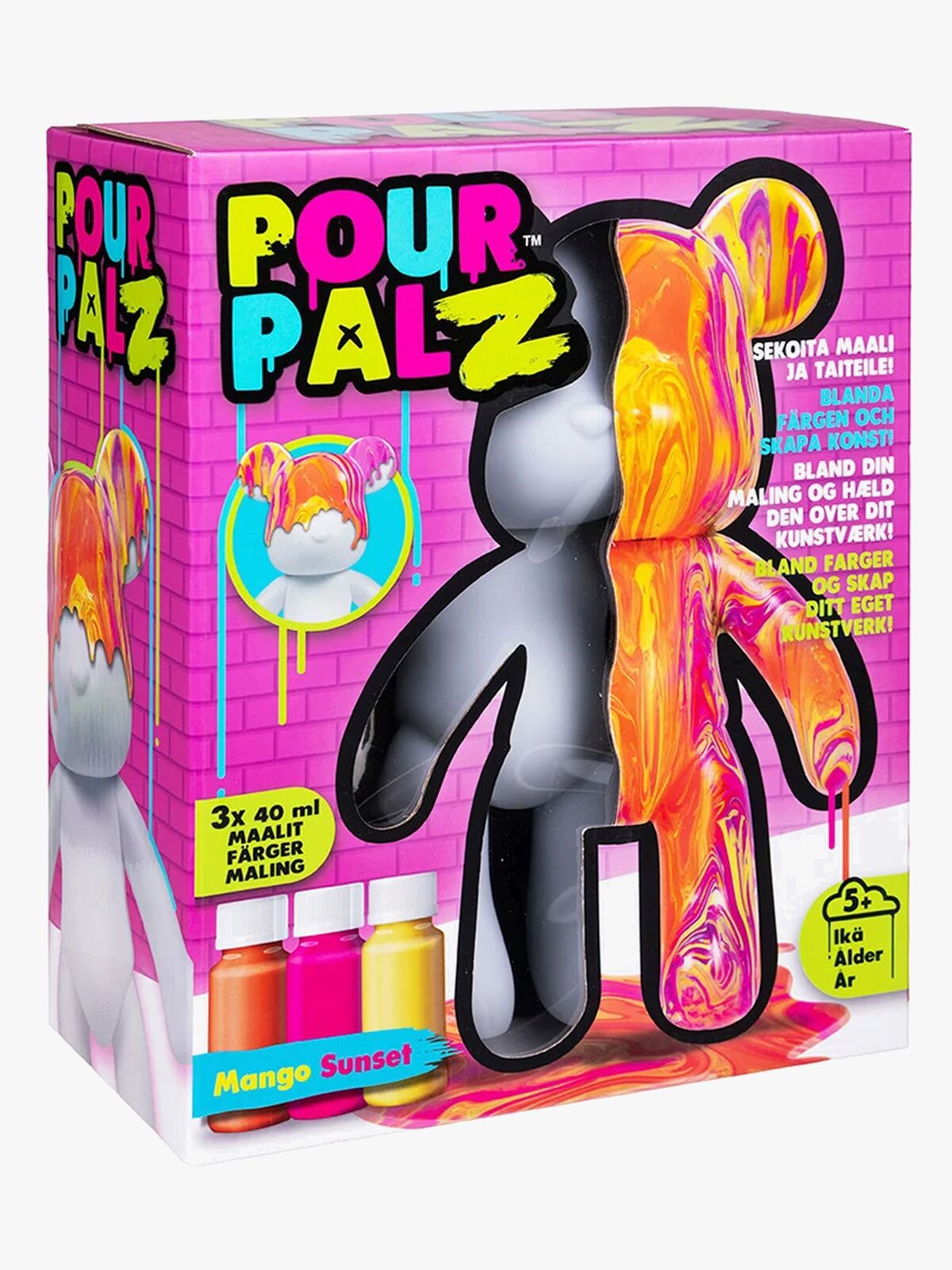TOYMONSTER POUR PALZ DIY-set Måla Din Egen Björn, Mango Sunset