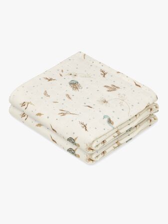 Cam Cam Copenhagen Muslinfiltar Mönstrade 2-Pack, Sea Garden