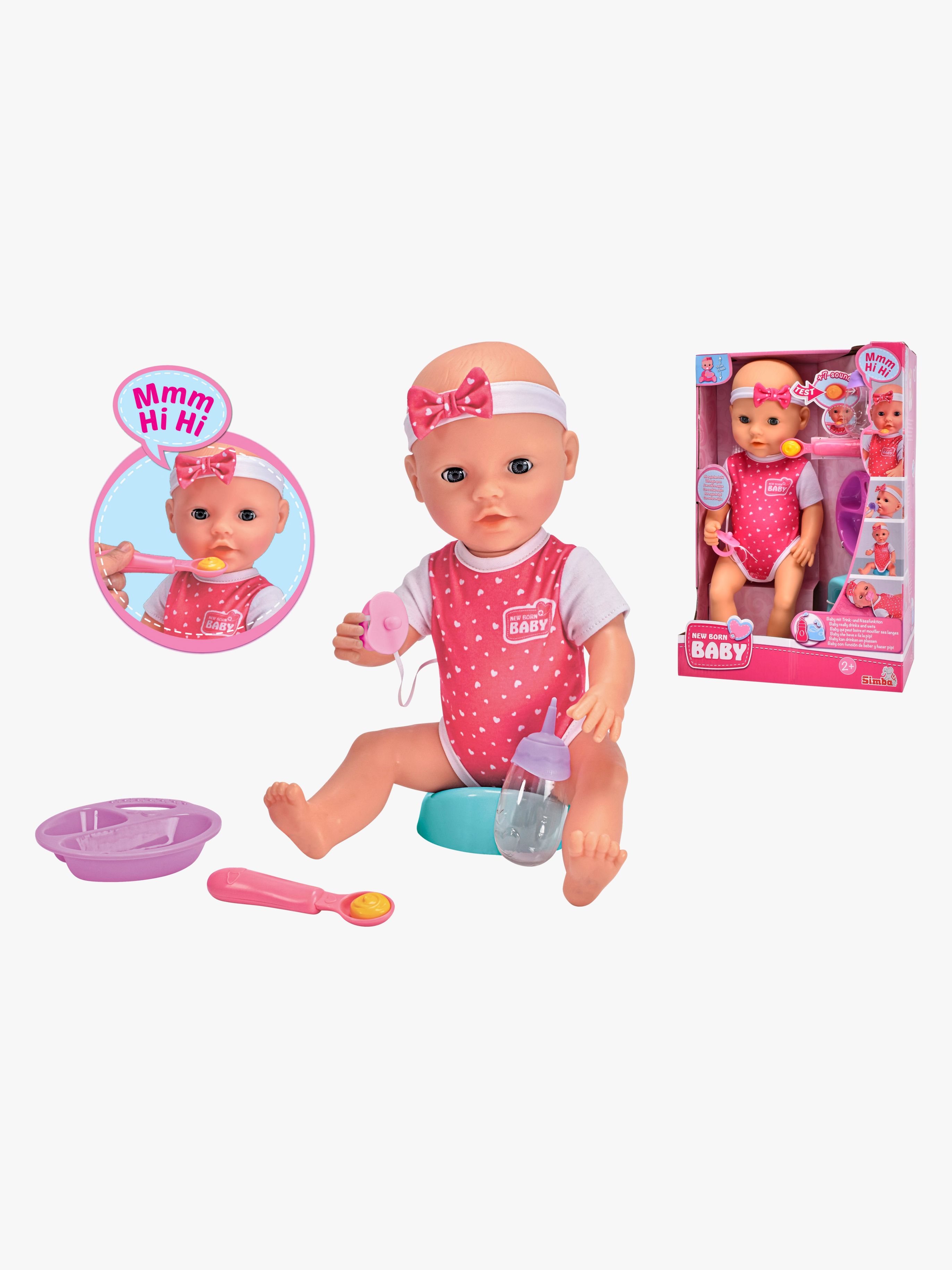 New Born Baby Hungrig Docka 38 cm