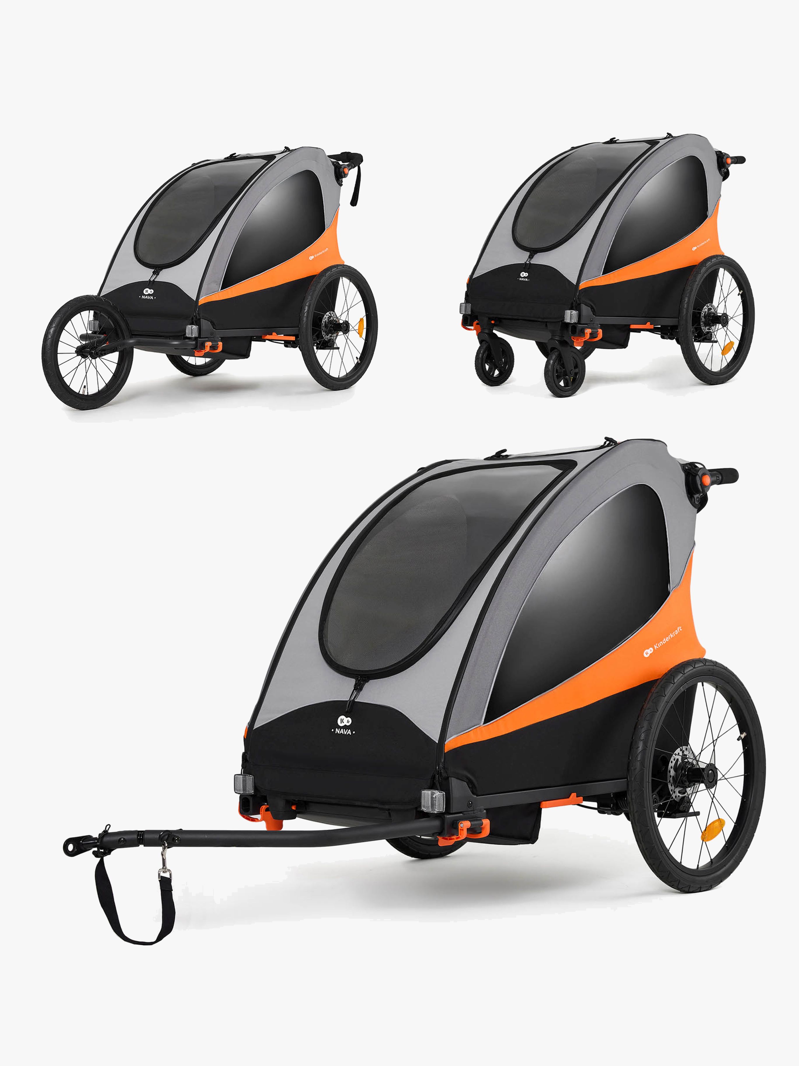 Kinderkraft Nava Cykelvagn, Sunny Orange