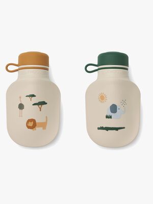 LIEWOOD Smoothieflaska 2-Pack, Safari/Sandy Mix