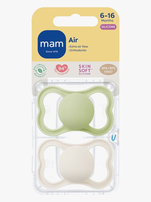 MAM Air Silikon Nappar 2-Pack 6-16m, Grön