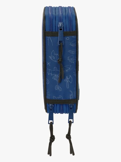 Draktränaren  Fyllt Trippelpennfodral 37 Delar, Blå