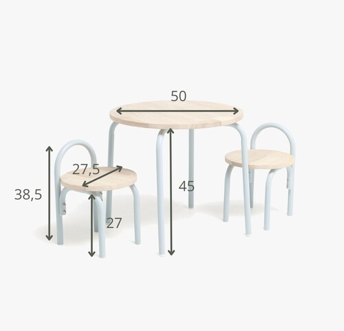 Alice & Fox CLEO Bord och Stolar, Blå/Natur