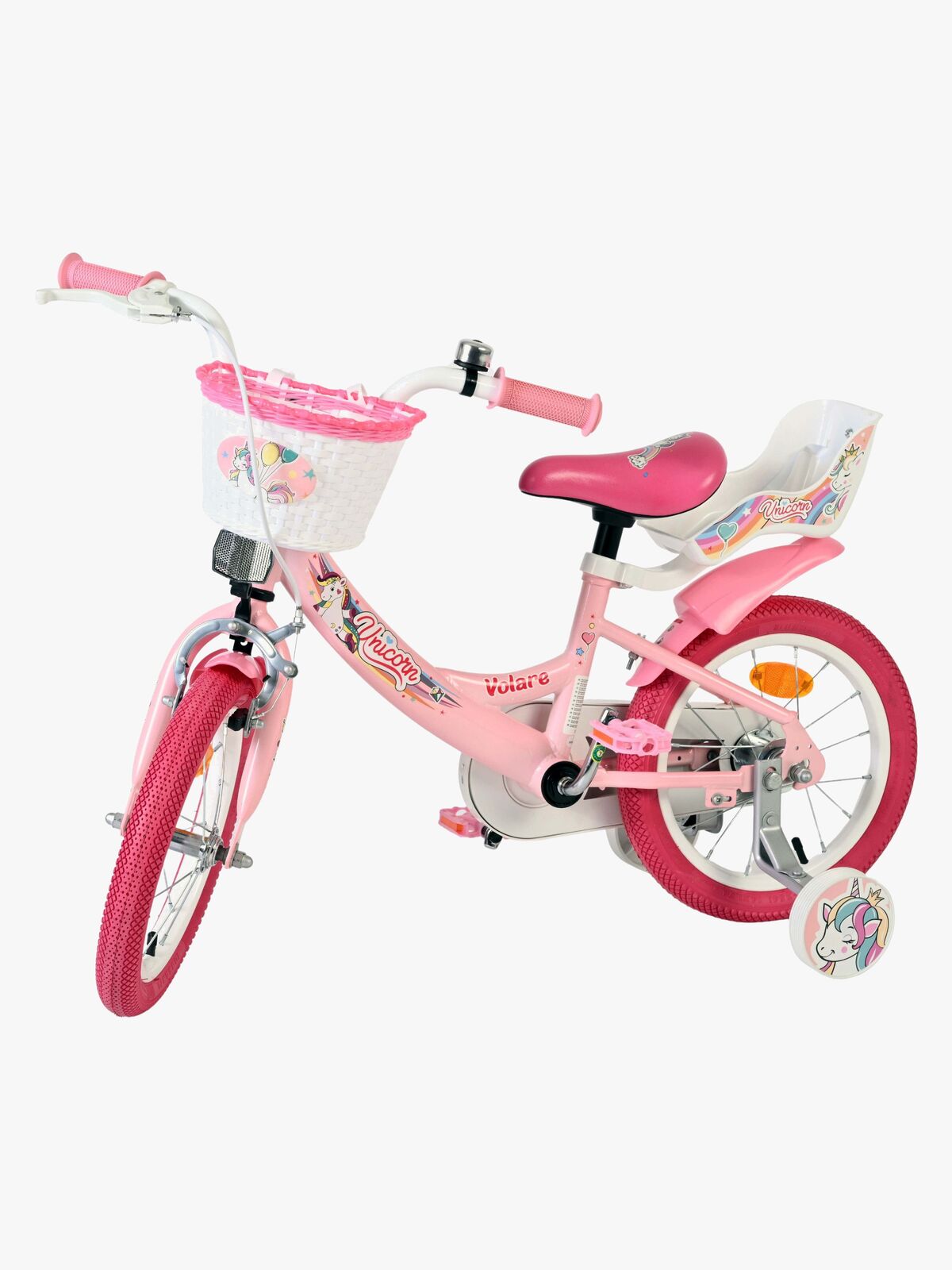 Volare Unicorn Cykel 14 Tum, Rosa