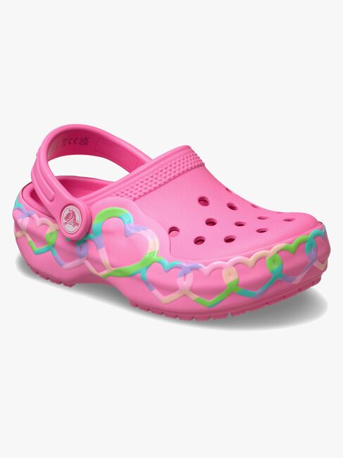 Crocs Classic Heart Lights Tofflor, Pink Lemonade