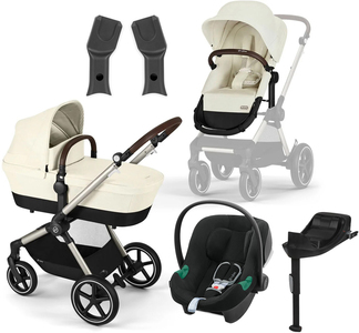 Cybex EOS Lux Duovagn inkl. Aton B2 & Bas, Taupe/Seashell Beige
